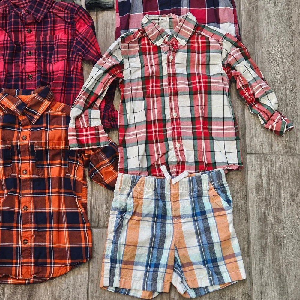 Old Navy Carters Gymboree Toddler‎ Boys Clothing 13pc Bundle Size 3T Plaid Denim